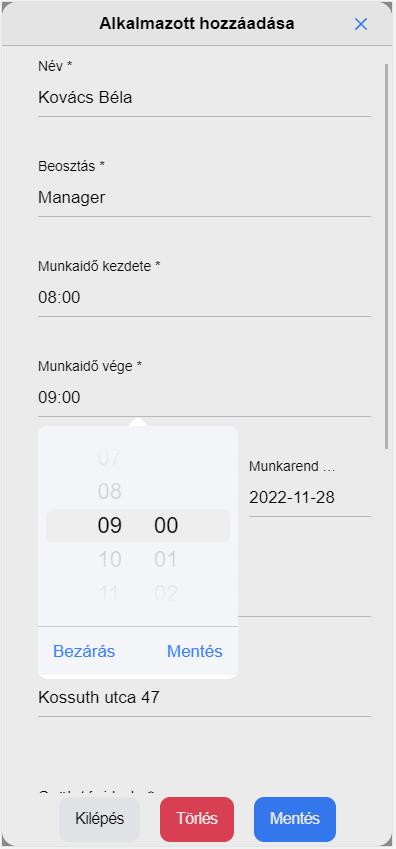 Munkaidőnyilvántartó app - 1