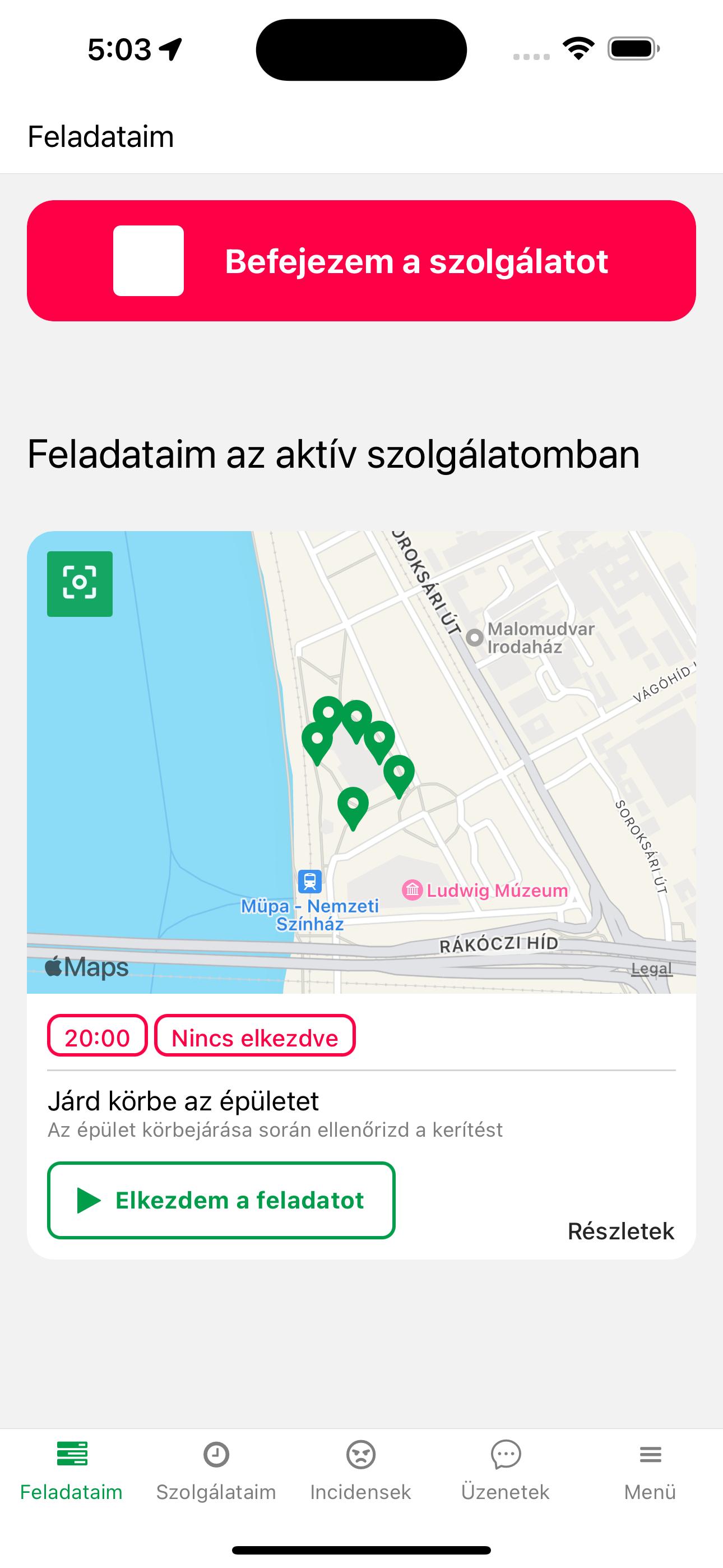 Biztonsági őrök követésére szolgáló app - 1