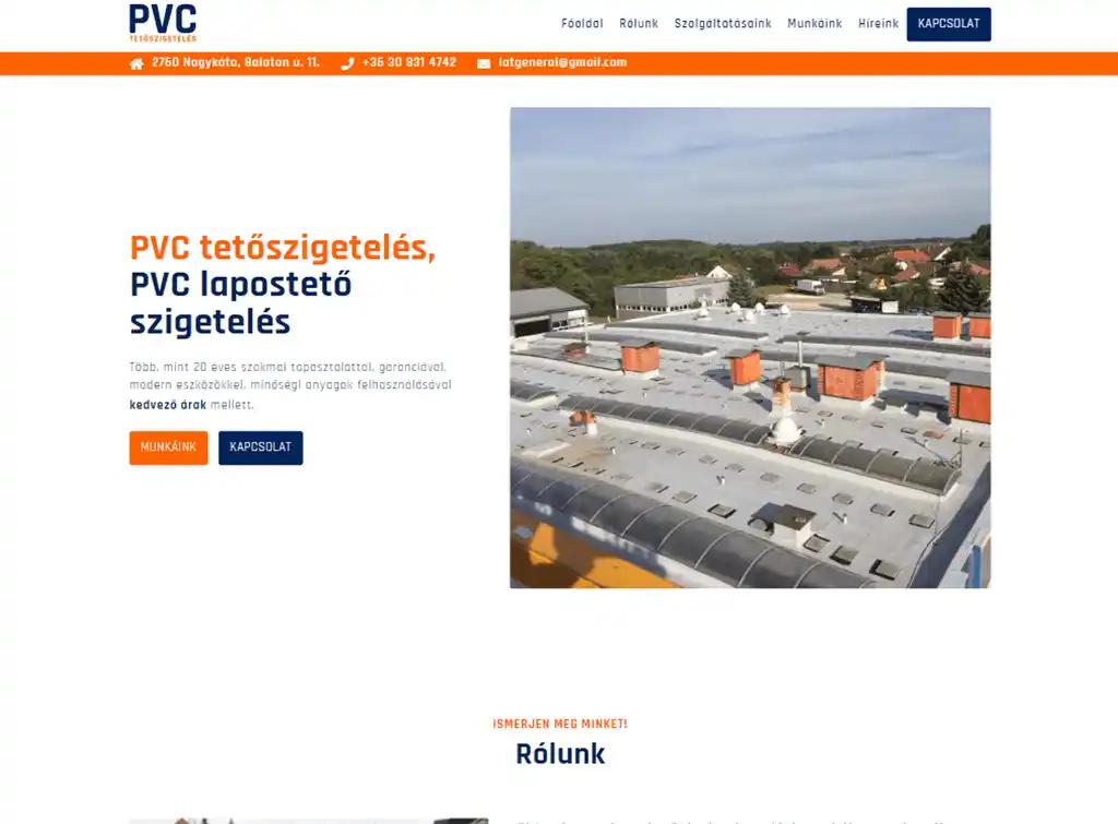 PVC szigetelésekkel foglalkozó cég weboldala - 1